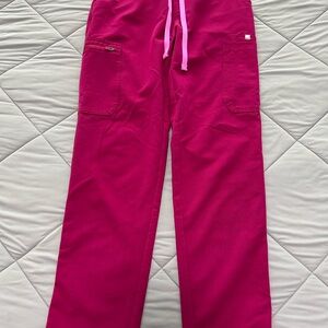 Figs Scrubs Yola Pants in Dark Magenta